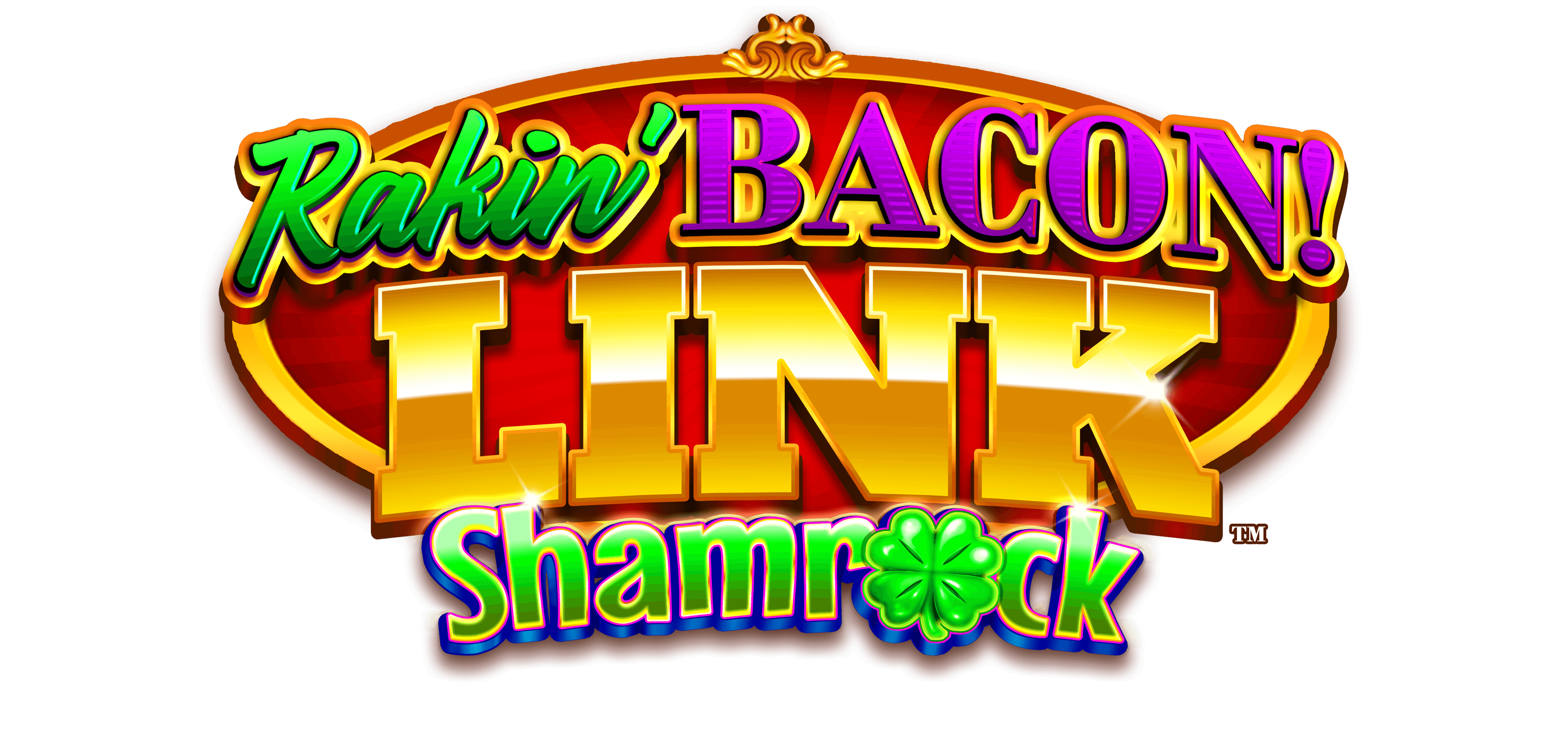 Logo for Rakin’ Bacon! Link Shamrock